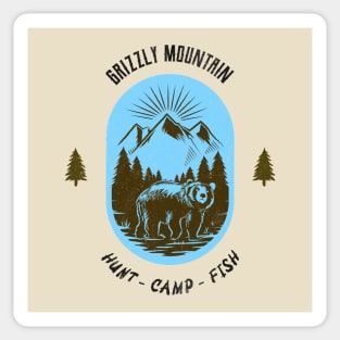Grizzly Mountain Hunt Camp Fish - Blue Sticker